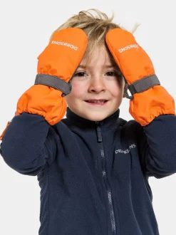 Hot Didriksons Biggles Kids' Zip Mittens Orange Jam
