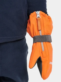 Hot Didriksons Biggles Kids' Zip Mittens Orange Jam