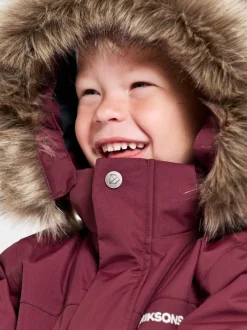 Clearance Didriksons Björnen Kids' Parka Rusty Wine
