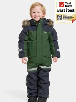 Clearance Didriksons Bjärven Kids' Coverall Pine Green