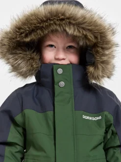 Clearance Didriksons Bjärven Kids' Coverall Pine Green