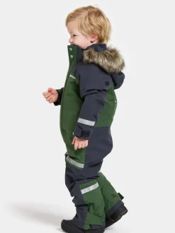 Clearance Didriksons Bjärven Kids' Coverall Pine Green