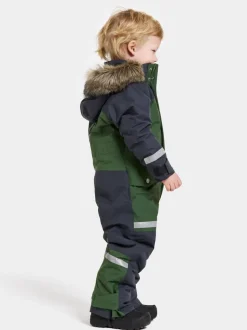 Clearance Didriksons Bjärven Kids' Coverall Pine Green