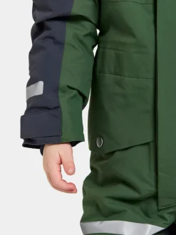 Clearance Didriksons Bjärven Kids' Coverall Pine Green