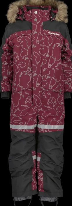 Sale Didriksons Bjärven Special Edition Kids' Coverall Grundsund reflective wine