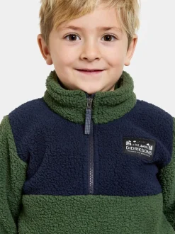 Hot Didriksons Gosig Kids' Half-Zip Pine Green