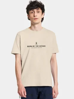 Clearance Didriksons Harald Men's T-shirt Light House Light Beige