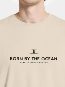 Clearance Didriksons Harald Men's T-shirt Light House Light Beige