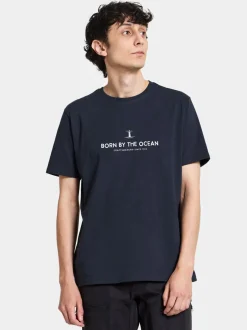 Sale Didriksons Harald Men's T-shirt Light House Dark Night Blue