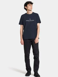 Sale Didriksons Harald Men's T-shirt Light House Dark Night Blue