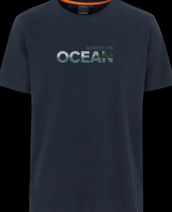 Clearance Didriksons Harald T-shirt Ocean Dark Night Blue