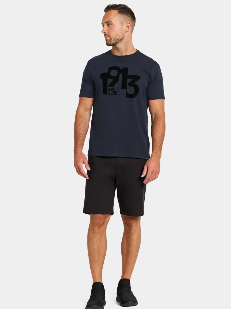 Didriksons Heritage Printed Men's T-shirt Dark Night Blue