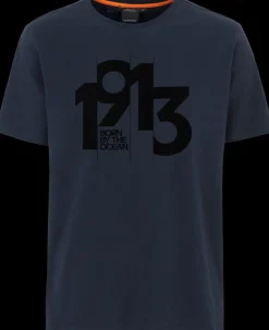Didriksons Heritage Printed Men's T-shirt Dark Night Blue