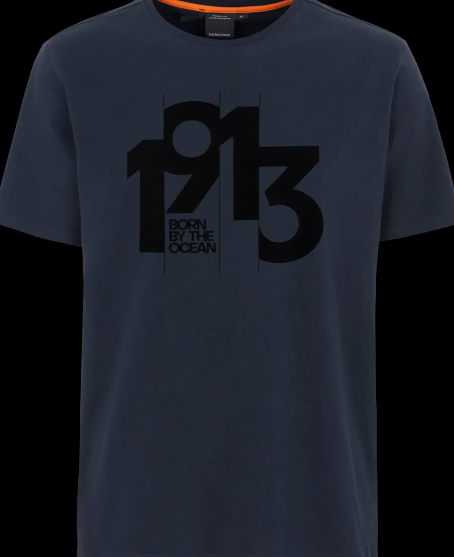 Didriksons Heritage Printed Men's T-shirt Dark Night Blue