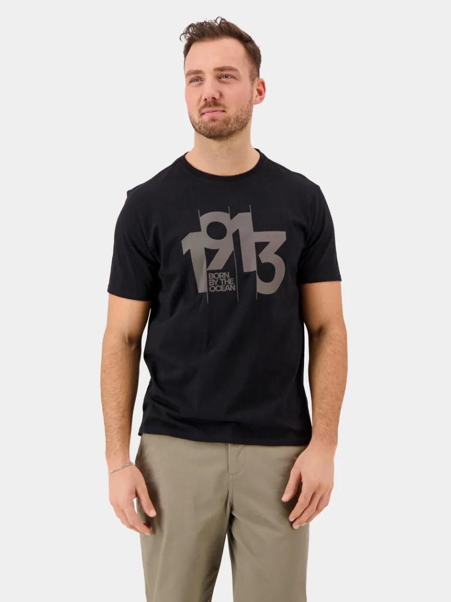 Discount Didriksons Heritage Printed Men's T-shirt Black