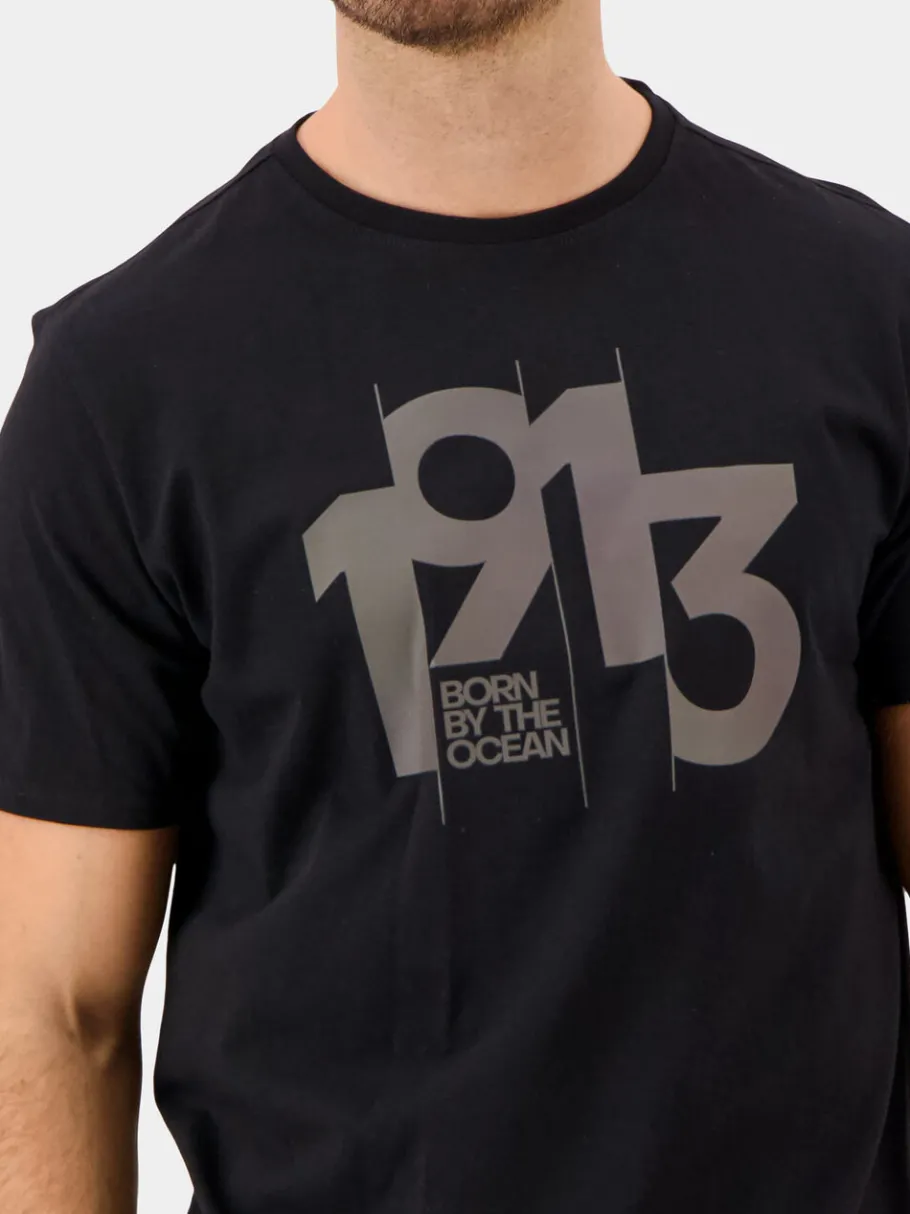 Discount Didriksons Heritage Printed Men's T-shirt Black