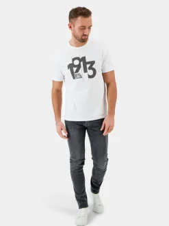 Hot Didriksons Heritage Printed Men's T-shirt Snow white