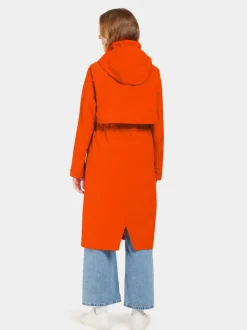 Outlet Didriksons Isolde Parka Long Tangerine Red