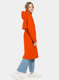 Outlet Didriksons Isolde Parka Long Tangerine Red