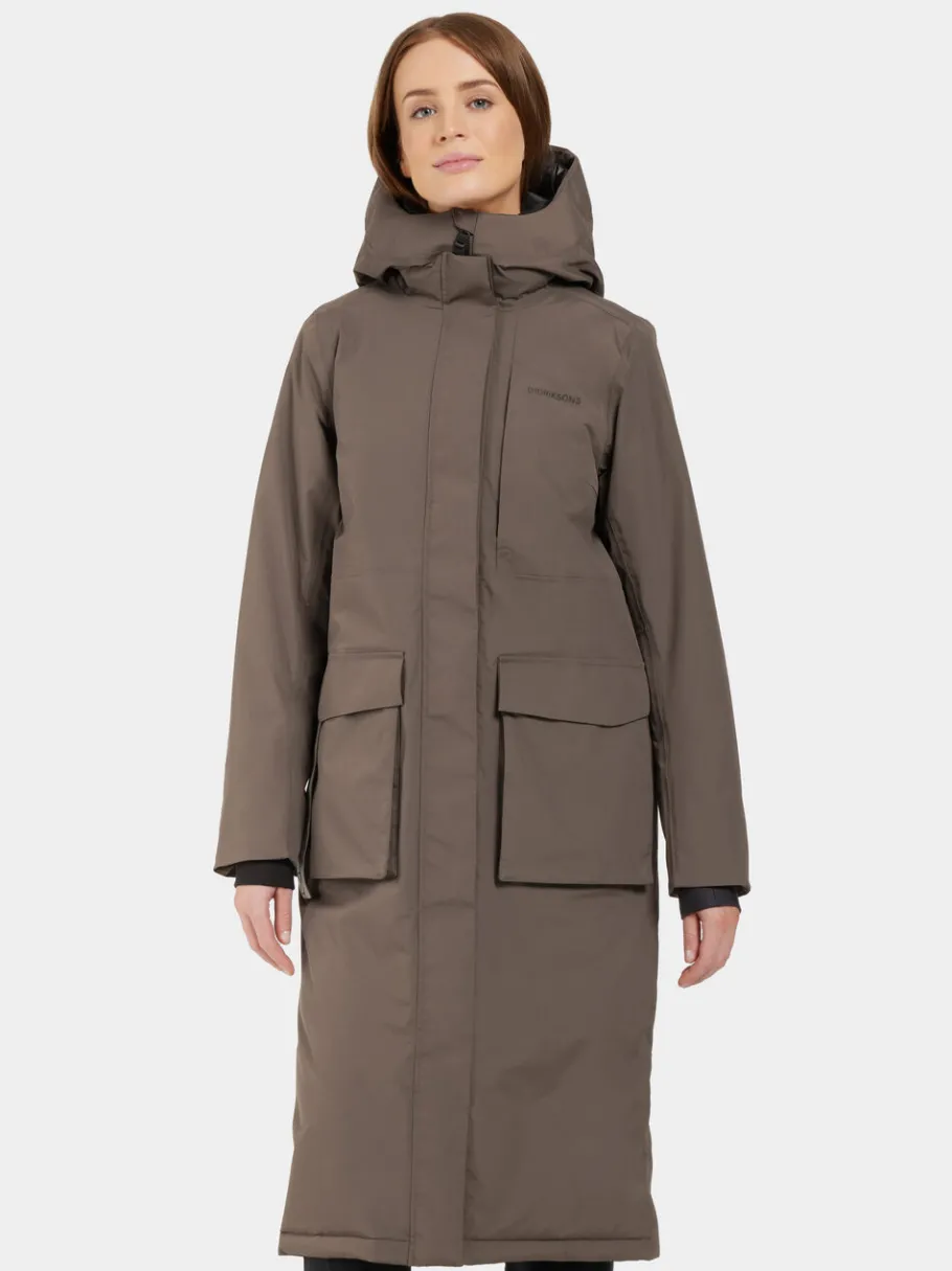 Discount Didriksons Leya Parka Long Mocha Brown