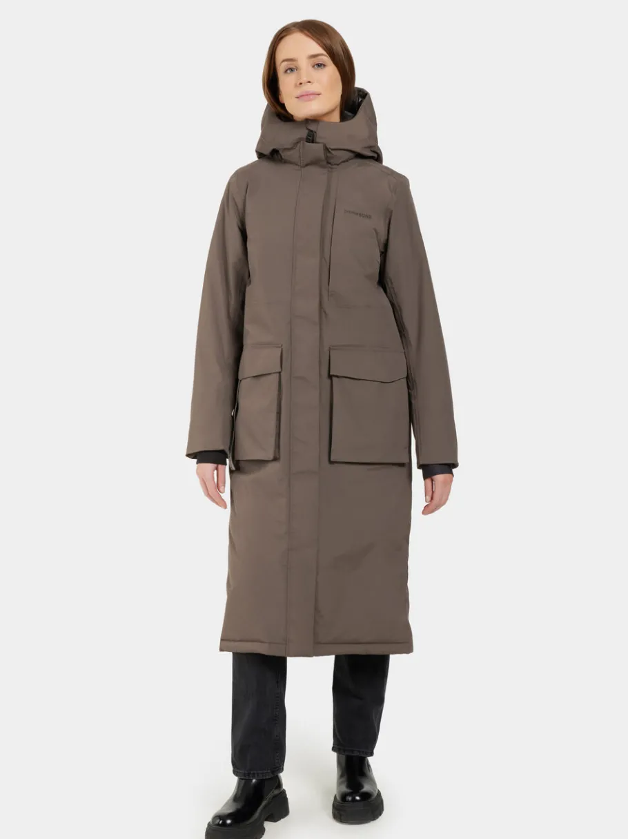 Discount Didriksons Leya Parka Long Mocha Brown