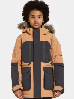 Outlet Didriksons Magnetit Kids' Parka Almond Brown