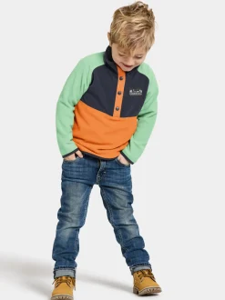 Clearance Didriksons Monte Kids' Half Button Orange Jam