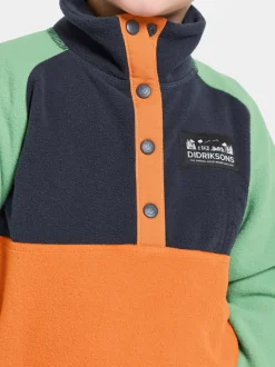 Clearance Didriksons Monte Kids' Half Button Orange Jam