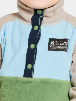 Online Didriksons Monte Kids' Half Button Algae Green