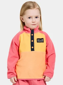 Discount Didriksons Monte Kids' Half Button Papaya Orange