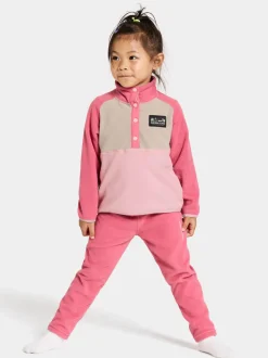 Hot Didriksons Monte Kids' Half Button Soft Pink