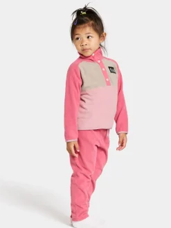 Hot Didriksons Monte Kids' Half Button Soft Pink