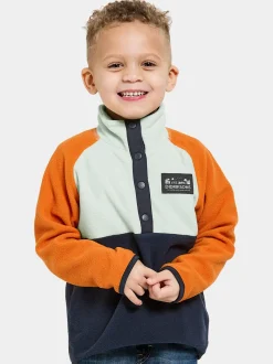 Sale Didriksons Monte Kids' Half Button Navy