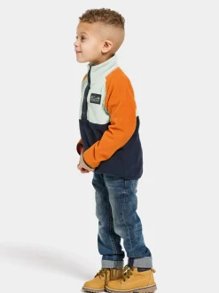 Sale Didriksons Monte Kids' Half Button Navy