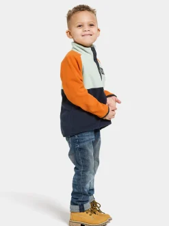 Sale Didriksons Monte Kids' Half Button Navy