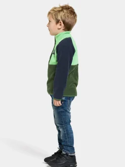 Outlet Didriksons Monte Kids' Half Button Pine Green