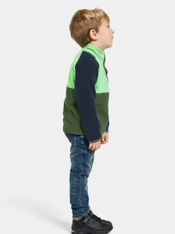 Outlet Didriksons Monte Kids' Half Button Pine Green
