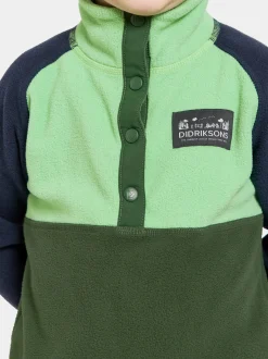 Outlet Didriksons Monte Kids' Half Button Pine Green