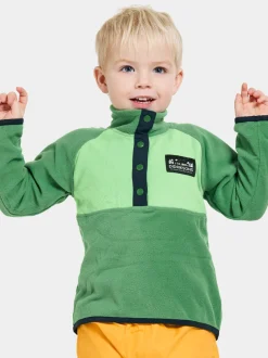 Hot Didriksons Monte Kids' Half Button Palm Green