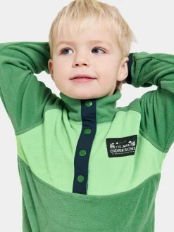 Hot Didriksons Monte Kids' Half Button Palm Green