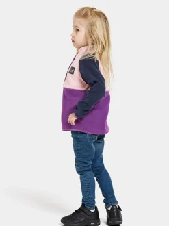 Clearance Didriksons Monte Kids' Half Button Royal Purple