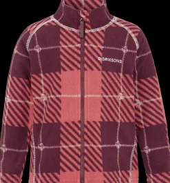 Sale Didriksons Monte Printed Kids' Full-Zip Termos Termos Rusty Wine