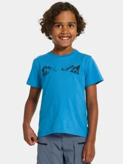 Best Didriksons Mynta Kids' Logo T-shirt Explore Blue Lagoon