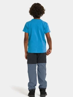 Best Didriksons Mynta Kids' Logo T-shirt Explore Blue Lagoon