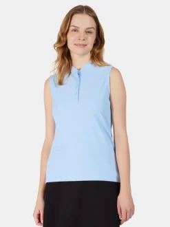 Sale Didriksons Nikki Sleeveless Polo Sea Blue