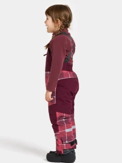 Discount Didriksons Polarbjörnen Printed Kids' Bib Pants Termos Rusty Wine