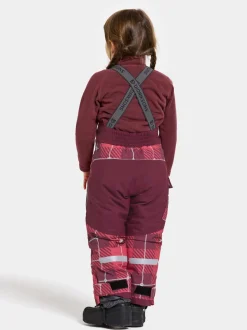 Discount Didriksons Polarbjörnen Printed Kids' Bib Pants Termos Rusty Wine