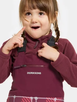 Discount Didriksons Polarbjörnen Printed Kids' Bib Pants Termos Rusty Wine