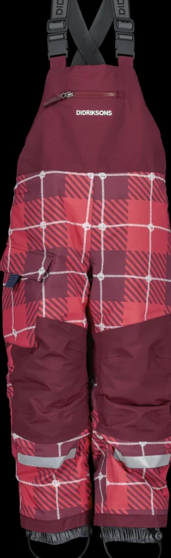 Discount Didriksons Polarbjörnen Printed Kids' Bib Pants Termos Rusty Wine