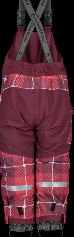 Discount Didriksons Polarbjörnen Printed Kids' Bib Pants Termos Rusty Wine